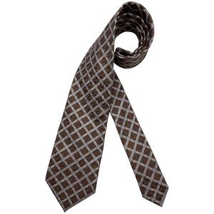 DOLCEPUNTA Brown Geometric Silk LUXURY Tie HANDMADE ITALY